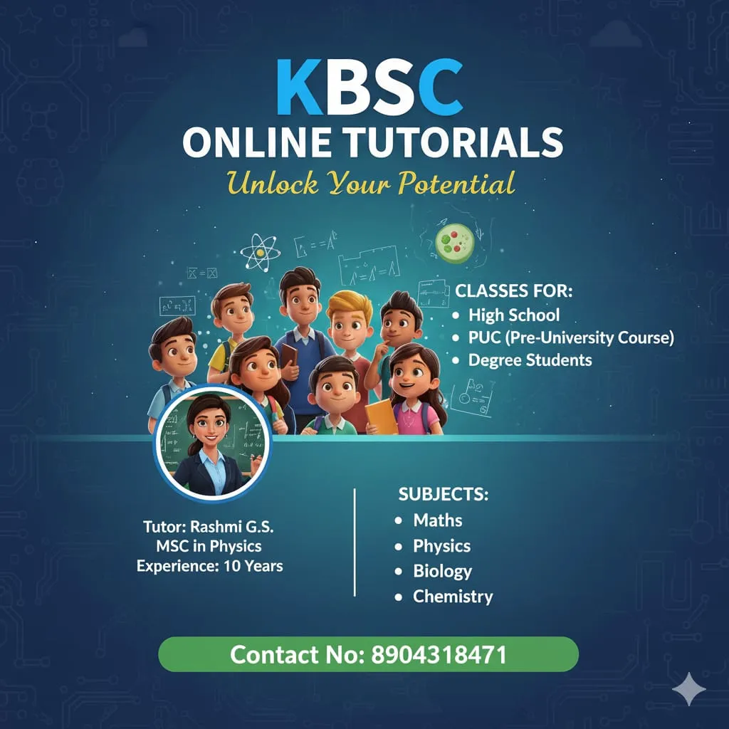 Science & Mathematics Tuition for Classes 8–12 and Degree Students by Rashmi G S