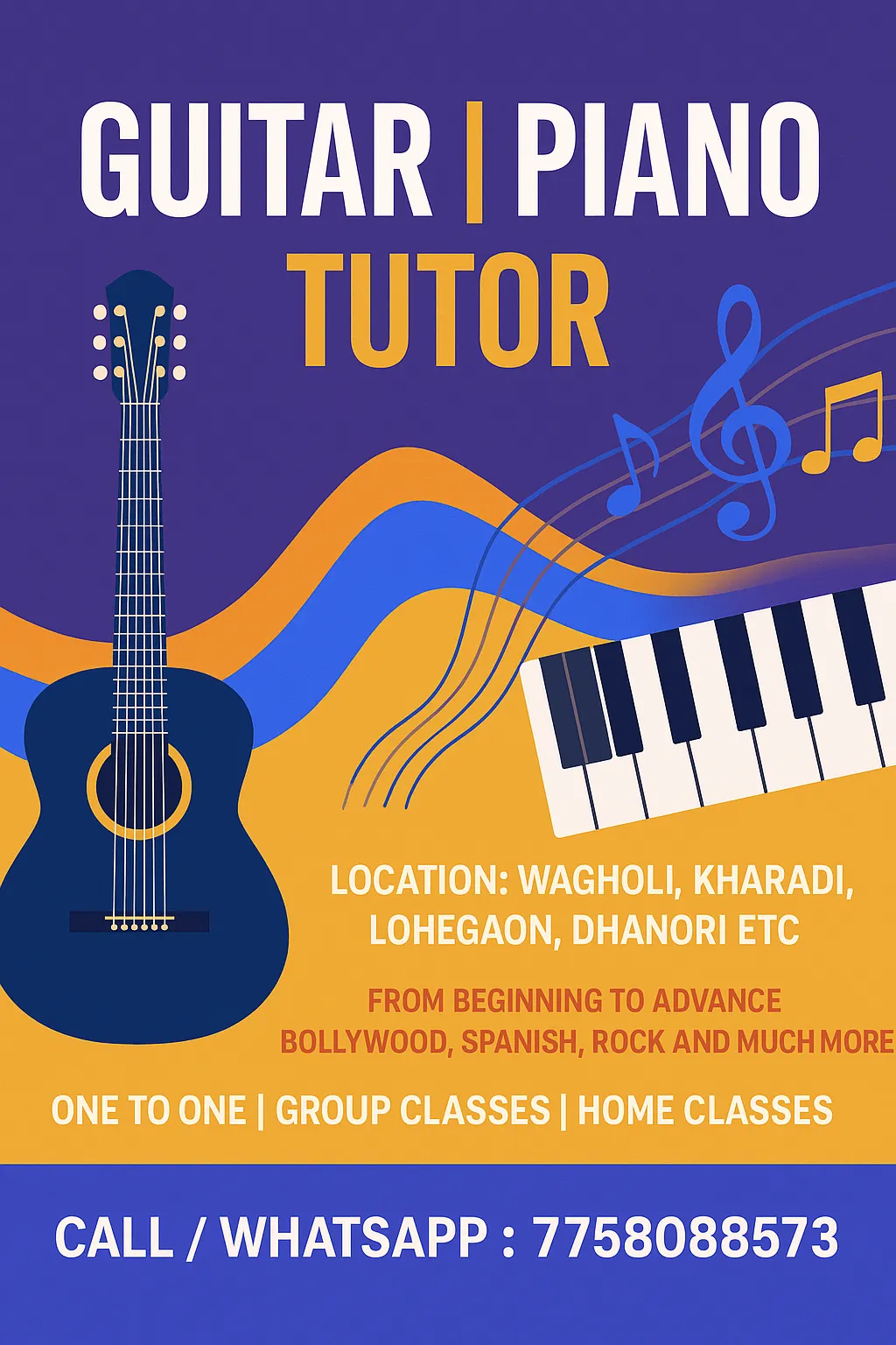 Learn Guitar And Keyboard In 1 Month Course by Rushikesh Suresh Kolpe